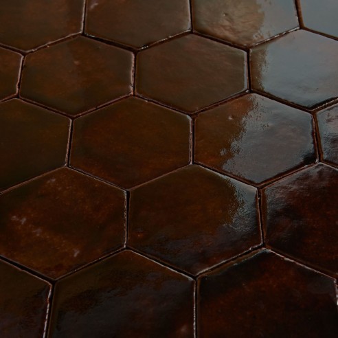 Craftfliese Rustik Bottle Brown Sechseck