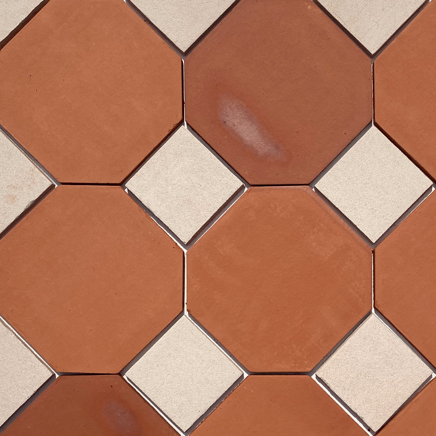 Terracotta CLASSIC ACHTECK, Einleger 10x10 ECRU