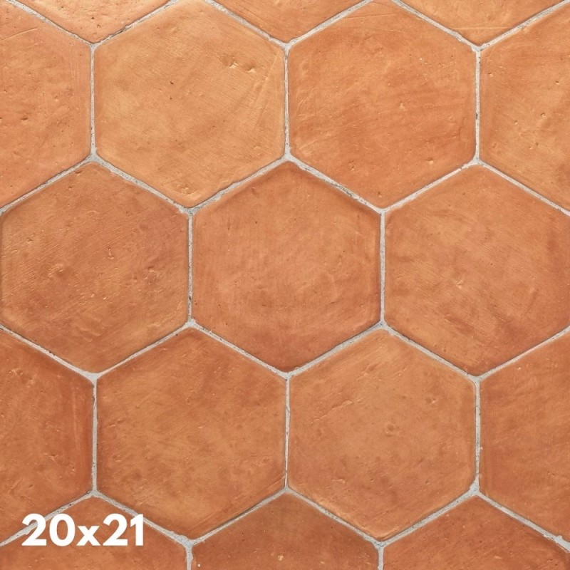 Spanische Cotto-Fliesen, sechseckig, 20x21x2 cm