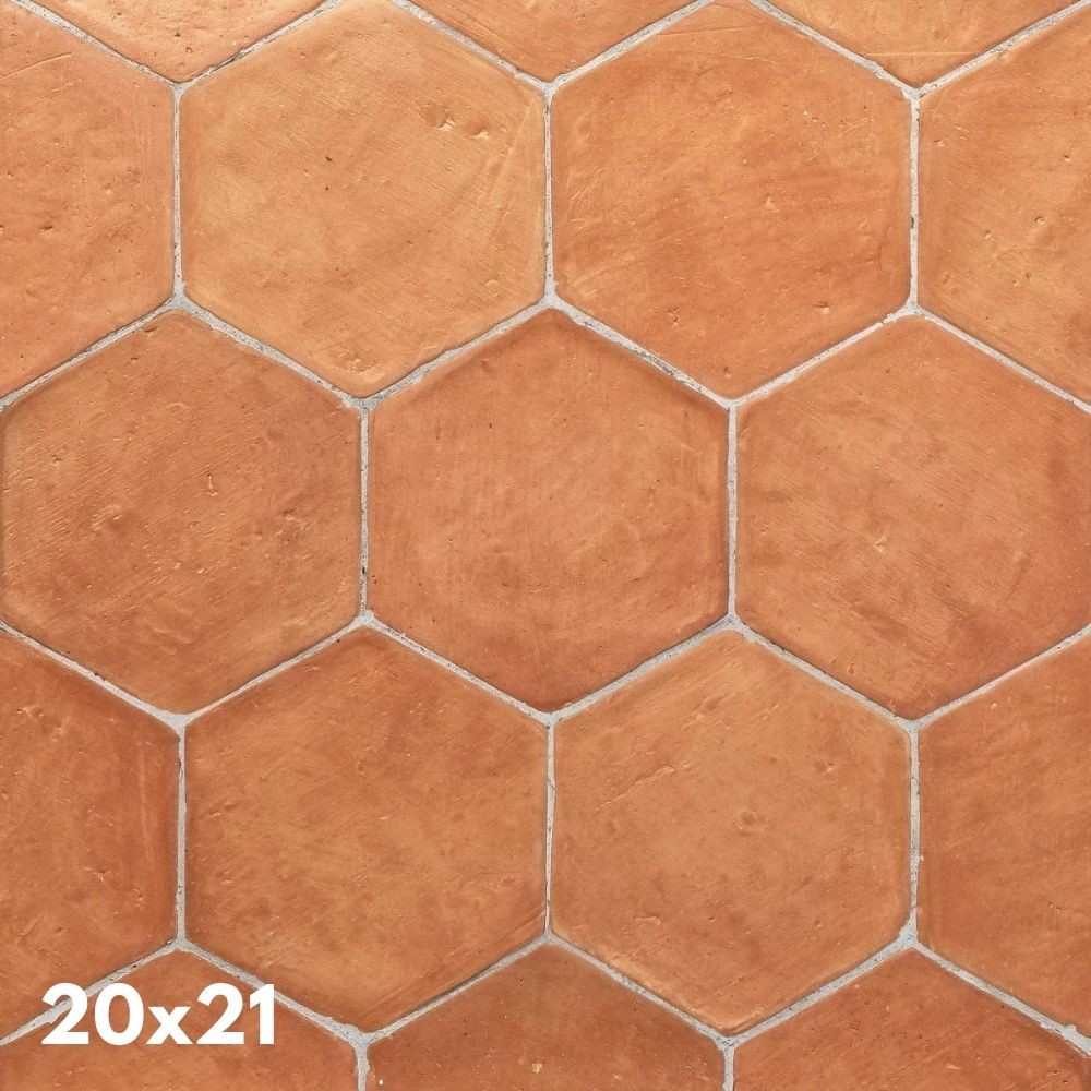 Spanische Cotto-Fliesen, sechseckig, 20x21x2 cm