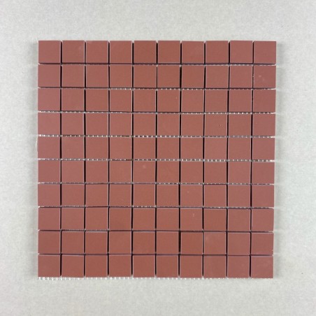 Historisches Würfel-Mosaik Ziegelbraun