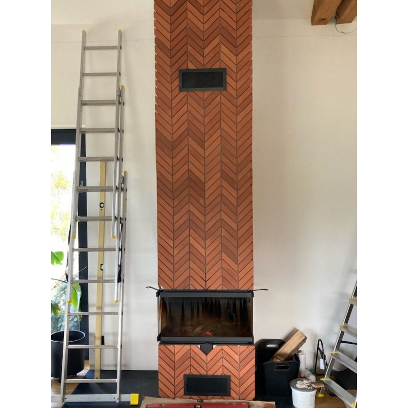 Terracotta COTTO Fischgrätfliese 24x5