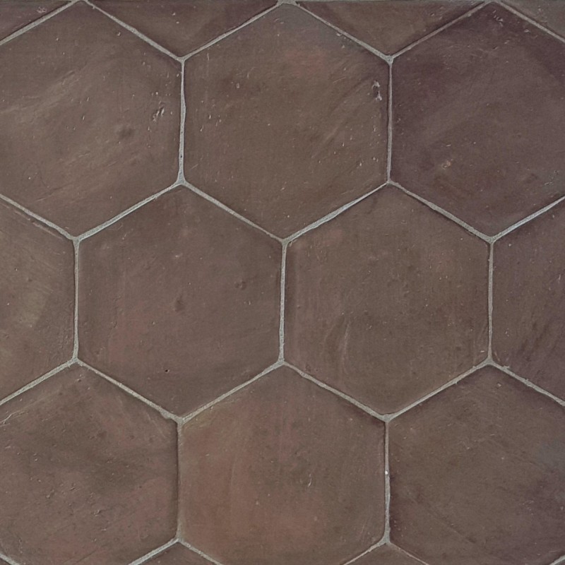 Spanische Cotto-Fliesen, sechseckig GRIS 20x21 – imprägniert mit Farbvertiefung