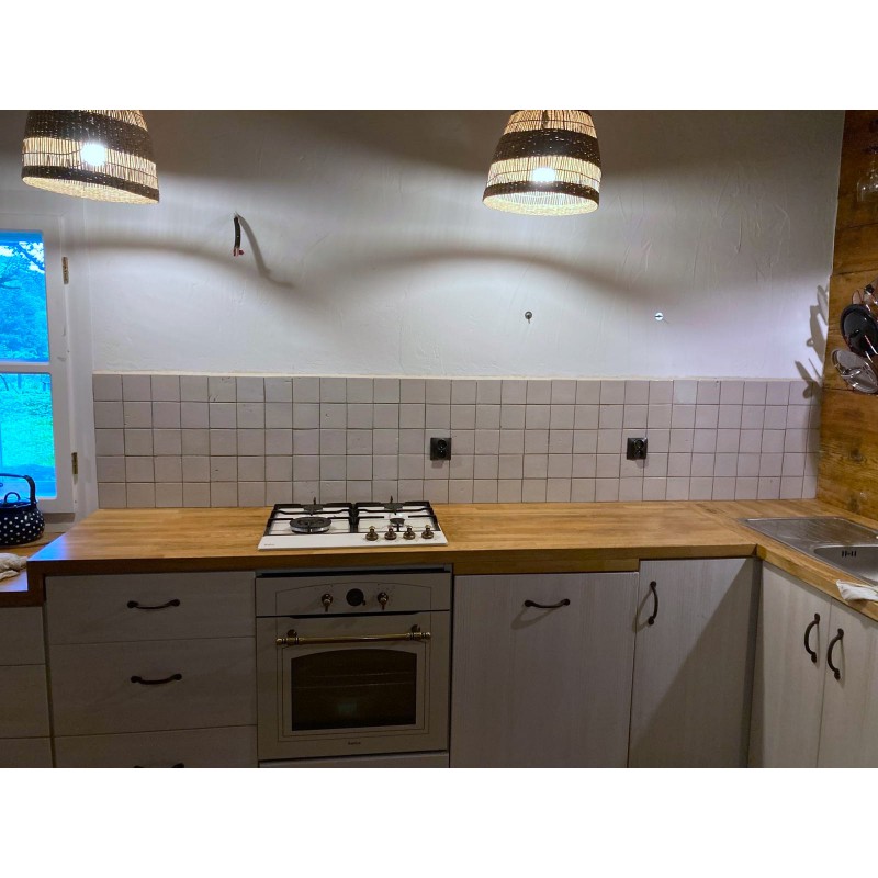 Craftfliese Azulejo, Beige Matt 10x10 in der Küche