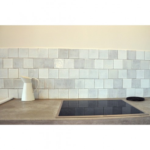 Craftfliese Rustik, Weiß 10x10