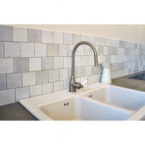 Craftfliese Rustik, Weiß 10x10